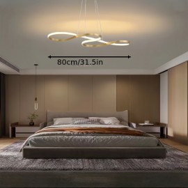 1 Modern Minimalist Pendant Light with 3-Color Dimming, Semi-Flush Mount, Hard-Wired, No Battery Needed, for Home & Office Decor, No Wall Switch or Remote Control Included