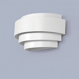 Modern Wall Light, White Half-Moon Metal Wall Lamp, Suitable for Staircase Hallway Home Theater Bedroom Hotel Dining Room E26 Bulb Base, No Ball Bulb Included