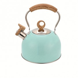 Scandinavian minimalist modern aesthetics perfectly combined with practical functionality, 3L blue spray-painted kettle compatible with induction cooktops and gas stoves, semi-spherical flat bottom structure ensures even heating, significant energy-saving effect, easy to clean and durable, suitable for all stovetops, perfect teapot for homes, bars, milk tea shops, no need for frequent boiling