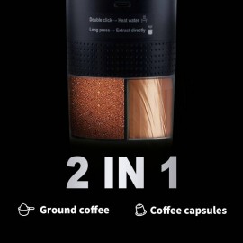 Portable Self-Heating Espresso Machine - - Coffee Maker with, Compatible with Ground Coffee Beans, Compact for Travel, Camping, Office - No External Power/, Espresso Maker (Not a coffee machine)