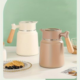 1-Pack Stainless Steel Thermal Carafe 1.5L - Double-Wall Vacuum Insulated Hot Water Pot, Coffee Dispenser, Office Tea Flask, Heat Retention, Uncharged, No Battery Needed