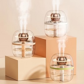 USB-Powered 101.44oz-Like (Actual 2.6-4 Large Capacity Transparent Crystal Humidifier with Night Light, Quiet Operation & Top-Fill Tank - Cool Mist for Bedroom, Office,, Large Room Air Humidifier, Plug & Play (USB-Powered, Low Voltage