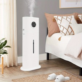 Large-capacity mist humidifier, smart humidifier, equipped with smart humidity control function (45-95%), adjustable cold mist/ warm mist and three mist levels, meeting the needs of different seasons and preferences, ideal for bedrooms, living rooms,