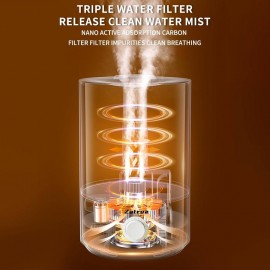 Zatura Dual Large Capacity 1.32gal Humidifier with Top-Fill Design, Digital Display & Auto Shut-Off, Quiet Operation, Battery-Powered (Non-) for Home, Office, Bedroom, Living Room - Ideal for Dry Light Beige & Air, Modern White Aesthetic