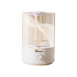 Zatura Dual Large Capacity 1.32gal Humidifier with Top-Fill Design, Digital Display & Auto Shut-Off, Quiet Operation, Battery-Powered (Non-) for Home, Office, Bedroom, Living Room - Ideal for Dry Light Beige & Air, Modern White Aesthetic