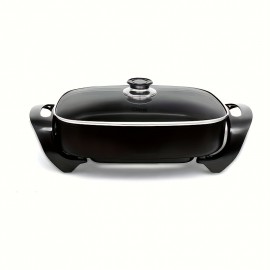 Caynel 16x12 Inch Professional Non-Stick Copper Electric Frying Pan with Tempered Glass Vented Lid & Upgraded Thermostat - 8 Quart Large Deep Dish Cookware, Even Heat Distribution, Cool-Touch Handle, 120V Plug-in Design for Searing, Sautéing, Frying - Ideal for Home & Commercial Kitchens, Searing Cookware, Electric Skillet With Lid, Electric Skillet Nonstick, Electric Frying Pan With Lid, Electric Pan For Cooking, Electric Cooking Appliance, Free, Electric Baking Pan, Electric Kitchen