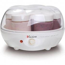 YM80 Electric Yogurt Maker Machine with Glass Jars - Probiotic-Rich Homemade Yogurt Incubator, Digital Display & One-Touch Operation, Compact White Design for Gut Health, Sensitive Stomach Safe, No Batteries/Electricity/Battery-Free
