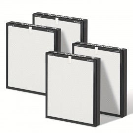 4 PACK True HEPA Replacement Filter for Tolife TZK2/TZK2A Air Purifier, 3-in-1 Filtration System with Activated Carbon for Dust, Pet Dander & Odor Removal