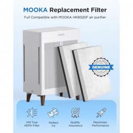 4 Pack Replacement Filters Compatible with HKB320F Air PurifierGenuine Washable PreFilter with Activated Carbon