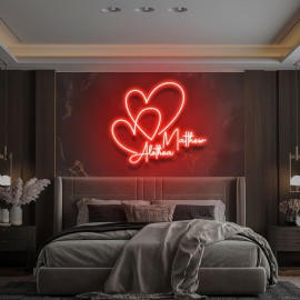 Personalized Neon Light, Heart-Shaped Neon Pattern, USB-Powered Decorative Wall Lamp for Bedroom, Party, Wedding, Birthday, and Romantic Holiday Ambiance