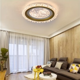 Modern Circular LED Ceiling Light with Cloud Pattern - High-Quality Acrylic, Semi-Recessed Installation, 110V-240V, Ideal for Living Room or Bedroom Lighting, LED Lights for Bedroom