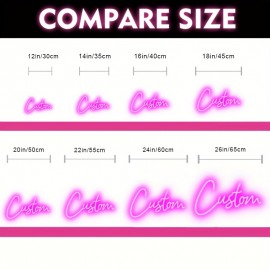 Custom Neon Sign, Personalized Text/Logo/Name/Number/Word, USB Dimmable RGB-Free Single-Color, Easy Installation Vinyl Wall Light