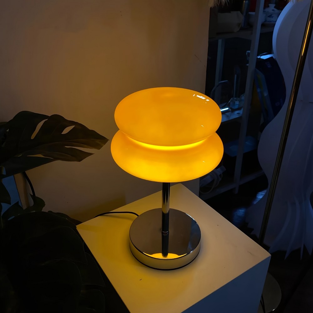 Elegant Murano Glass USB Table Lamp - Adjustable Brightness, Touch Control, Soft Glow for Cozy Atmosphere - Ideal for Bedside, Nightstand, Desk, Living Room, Bedroom & Home Office Decor - Available in White, Yellow, Orange