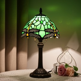 [1 Vintage Mosaic Glass Lamp] Vintage Handmade Mosaic Glass 1 Stained Glass Table Lamp | Office Home Living Room, Dining Room and Bedroom Decoration Lamps