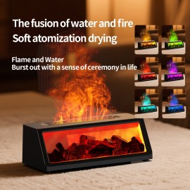 New Simulation Flame Humidifier with Seven-Color Atmosphere Light, Three Adjustable Settings, Auto Shut Off, Water Shortage Protection, Silent Operation – Essential Gift for, Humidifier For Bedroom, Humidifier For Large Room