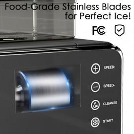 Slushie Machine for Home, Shaved Ice Maker with 3min Snowflake Ice, 44.09LB/24H Capacity, Electric Snow Cone Machine with 304 Stainless Steel Blade, Adjustable Ice Texture for Restaurants, Kitchen