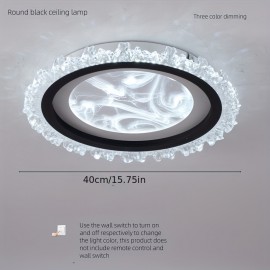 Modern Circular LED Ceiling Light with Cloud Pattern - High-Quality Acrylic, Semi-Recessed Installation, 110V-240V, Ideal for Living Room or Bedroom Lighting, LED Lights for Bedroom