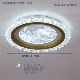 Modern Circular LED Ceiling Light with Cloud Pattern - High-Quality Acrylic, Semi-Recessed Installation, 110V-240V, Ideal for Living Room or Bedroom Lighting, LED Lights for Bedroom