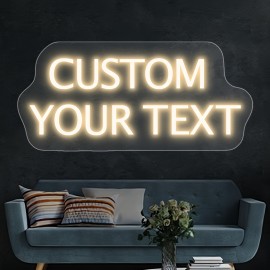 Custom Neon Sign, Personalized Text/Logo/Name/Number/Word, USB Dimmable RGB-Free Single-Color, Easy Installation Vinyl Wall Light