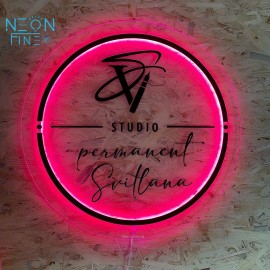 Custom LED Backlit Acrylic Wall Sign - USB Powered Adjustable Brightness, with Personalized UV Printing, Round Design and Floral Pattern Suitable for Salon, Office, Store Decoration, Custom Decorative Sign | Personalized Sign | Polished Surface, Wall Hanging Neon Light, Led Screen For Advertising, Business Sign, Neon Light, Neon Sign For Wall, Neon Sign