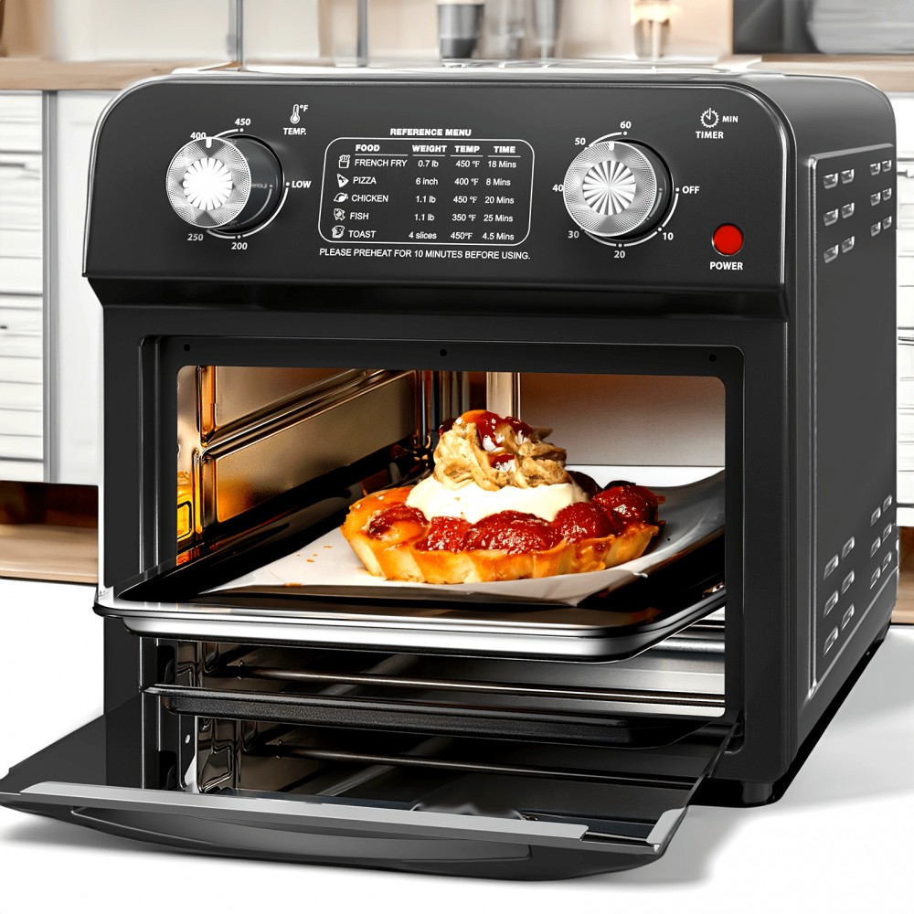 12L Large Capacity Full Automatic Visual Versatile Air Fryer Oven Oven 10-inch Pizza, Baked, Toast, Baked, Air-fried, Oil-free, Grilled Chicken, Cooking